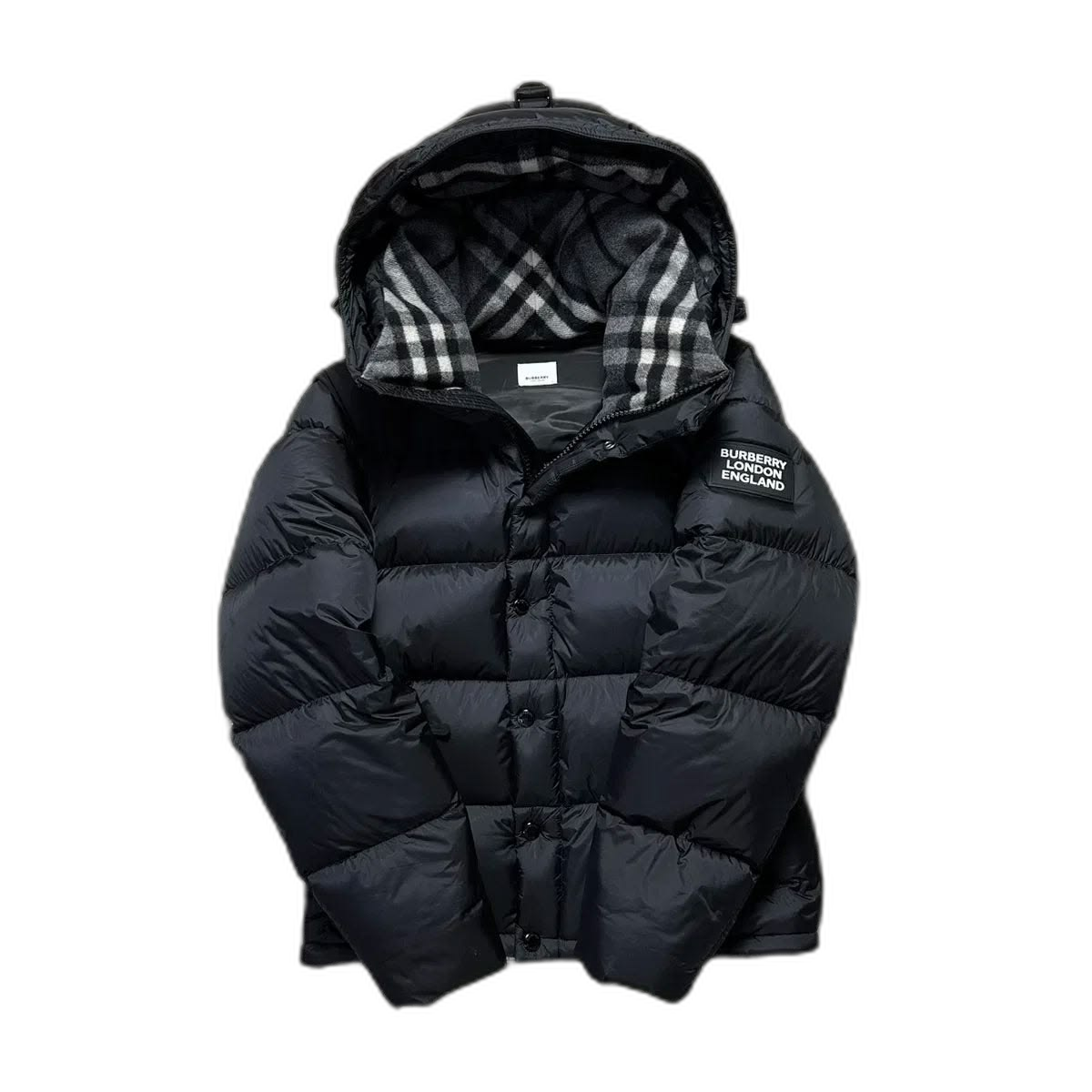 Burberry Detachable Sleeve Hooded Puffer Jacket Black